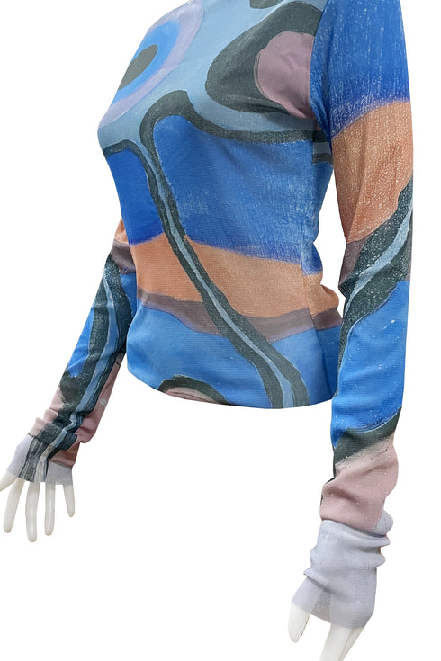SPIRIT AMEBA SKIN TOPS -BLUE- *Last1
